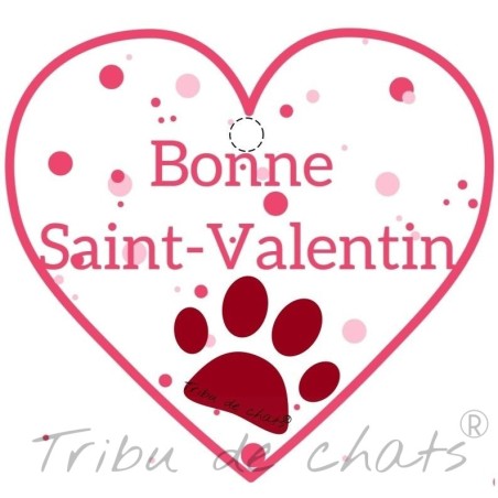 Carte de Saint-Valentin gratuite à imprimer, Coeur et patte de chat, Tribu de chats