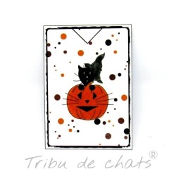 Marque-page  Halloween, chat sorcier et citrouille, Tribu de chats