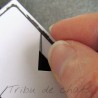 Marque page papier plastifié à fixer sur la page, motif silhouette de chat, noir et blanc, Tribu de chats