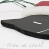 Suspension de Noël en bois à accrocher dans le sapin chat avec bonnet de Père Noël, détail Tribu de chats