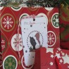 Etiquette cadeau de Noël avec lien, chat avec bonnet de Père Noël, Tribu de chats