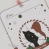Etiquettes cadeaux de Noël, chat avec bonnet de Père Noël, détail, Tribu de chats