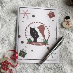 Carnet de notes de Noël, chat Père-Noël, A5, exemple, Tribu de chats