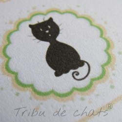 Annonce grossesse, carte surprise chaton et pois, détail motif, Tribu de chats