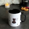 Mug chat, silhouette de chat noir couché de face, Tribu de chats