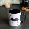 Mug chat, silhouette de chat noir dormant, Tribu de chats