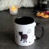Mug chat, silhouette de chat noir se retournant, Tribu de chats