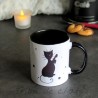 Mug chat, silhouette de chat noir jouant, Tribu de chats