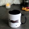 Mug chat, silhouette de chat noir sur le dos, Tribu de chats
