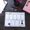Planning chat effaçable, motif silhouette de chat, Tribu de chats