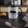 Mug chat, silhouette de chat noir assis, Tribu de chats
