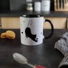 Mug chat, silhouette de chat noir assis, Tribu de chats