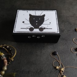 Boîte à bijoux chat noir...