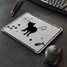 Tapis de souris silhouette de chat, noir et blanc, Tribu de chats
