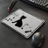 Tapis de souris silhouette de chat, noir et blanc, Tribu de chats
