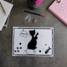 Sous-main de bureau silhouette de chat noir, A4 noir et blanc, Tribu de chats