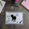Sous-main de bureau silhouette de chat noir, A4 noir et blanc, Tribu de chats