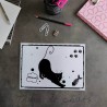 Sous-main de bureau silhouette de chat noir, A4 noir et blanc, Tribu de chats