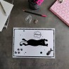 Sous-main de bureau silhouette de chat noir, A4 noir et blanc, Tribu de chats