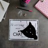 Sous-main tête de chat et texte humour, A4 noir et blanc, Tribu de chats