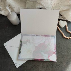 Carte de félicitations mariage chat, carte double romantique fleurie, Tribu de chats