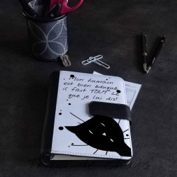 Agenda organiseur chat, silhouette chat noir, classeur à anneaux, Tribu de chats