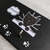 Accroche clés bois tête de chat, noir et blanc, Tribu de chats