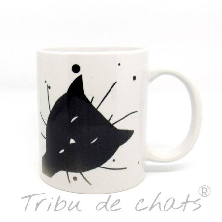 Mug chat, chat noir, céramique, Tribu de chats