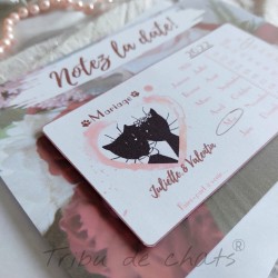 Save the date mariage romantique, carte calendrier couple de  chats, Tribu de chats