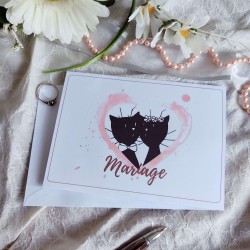 Save the date mariage romantique, pochette carte photo couple de  chats, Tribu de chats