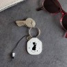 Porte-clés chat noir, simili-cuir, boutique objets chat |Tribu de chats