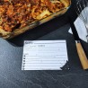 Fiche de recettes chat, tête chat noir et texte J'ai faim, Tribu de chats