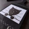 Accroche-torchons chat, tête de chat, bois, noir et blanc, Tribu de chats