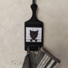 Accroche-torchons chat, tête de chat, bois, noir et blanc, Tribu de chats