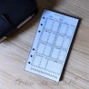Recharge agenda chat, pages semaine, tête de chat, noir et blanc, Tribu de chats