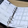Recharge agenda chat, pages semaine, tête de chat, noir et blanc, Tribu de chats