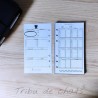 Recharge agenda chat, pages semaine, tête de chat, noir et blanc, Tribu de chats