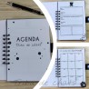 Agenda relié chat noir, hebdomadaire, noir et blanc, Tribu de chats