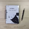 Agenda relié chat noir, hebdomadaire, noir et blanc, Tribu de chats