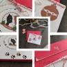 6 Cartes de Noël chat, rouge, vert et blanc, Tribu de chats