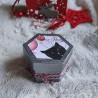 Petites boules de Noël patte de chat, verre noir et blanc, Tribu de chats