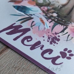 Carte de remerciement de mariage bohème thème chat, carte simple, Tribu de chats