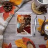 Carte de remerciement automne cosy motif chat, boutique Tribu de chats
