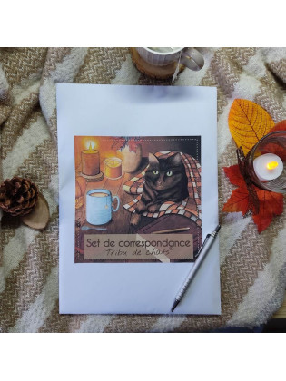Papier à lettre hyggelig motif chat et automne, Tribu de chats