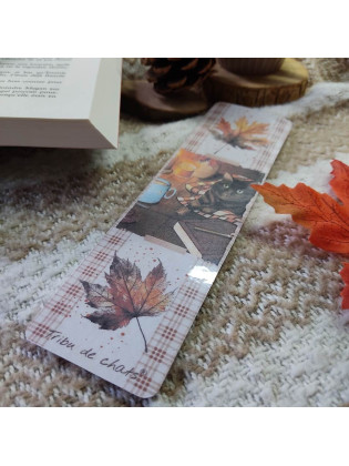 Marque-page hyggelig motif chat et automne, Tribu de chats