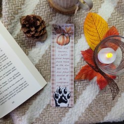 Marque-page hyggelig motif chat et automne citation, Tribu de chats