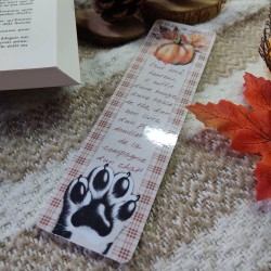 Marque-page hyggelig motif chat et automne citation, Tribu de chats