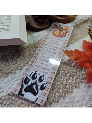 Marque-page hyggelig motif chat et automne citation, Tribu de chats