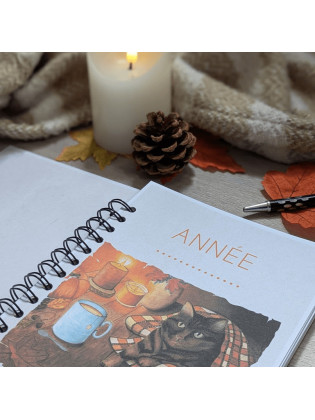 Agenda relié hyggelig motif chat et automne, Tribu de chats