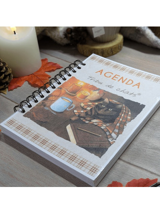 Agenda relié hyggelig motif chat et automne, Tribu de chats